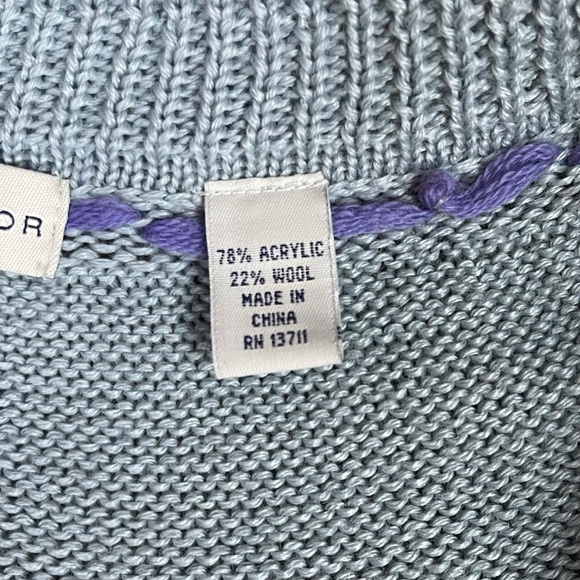 Vintage Lord and Taylor Wool Blend Knit Poncho Cape Shawl Capelet Cottage Granny - Picture 12 of 16